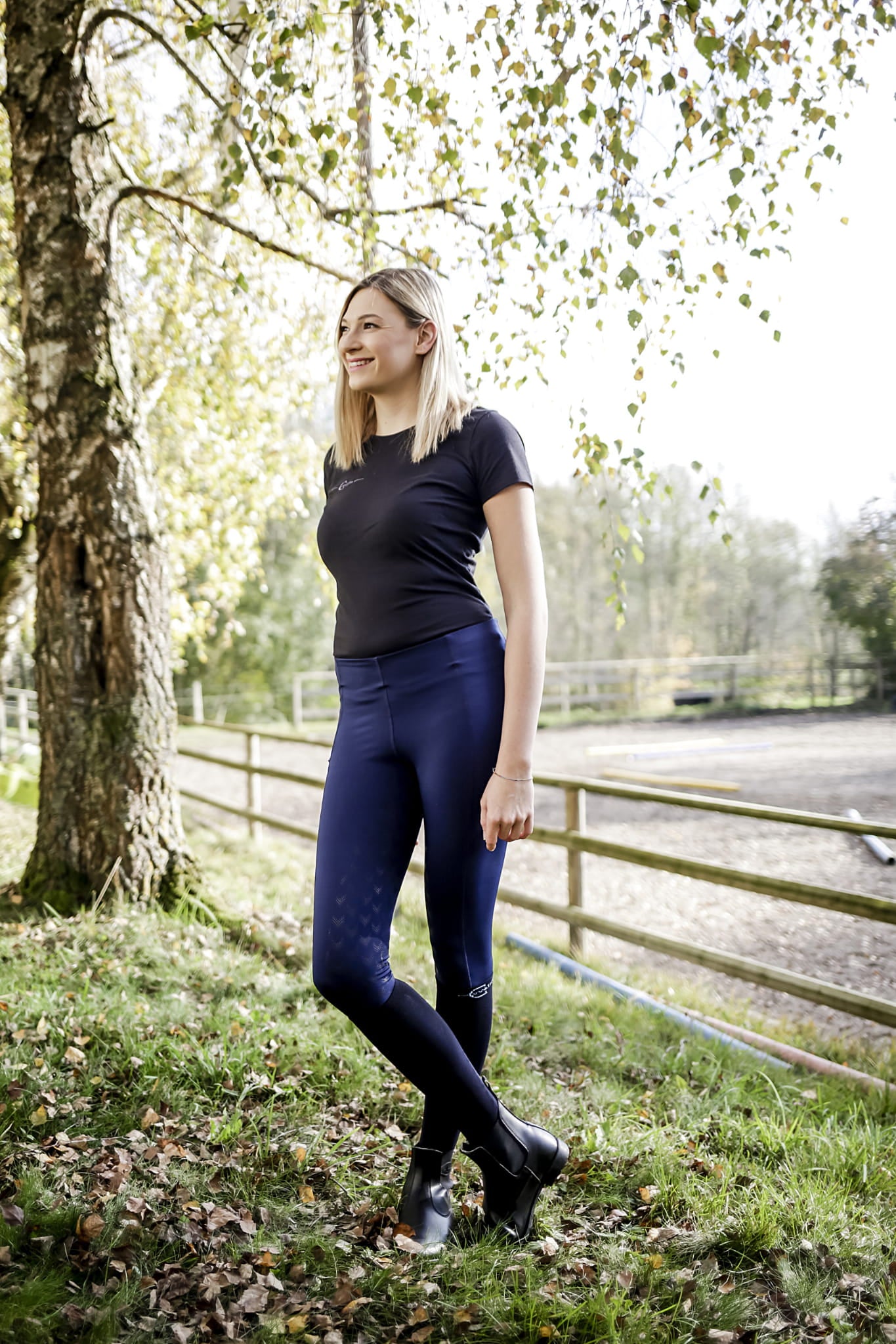Legginsy jeździeckie Equona damskie granatowy Covalliero - Cavalo